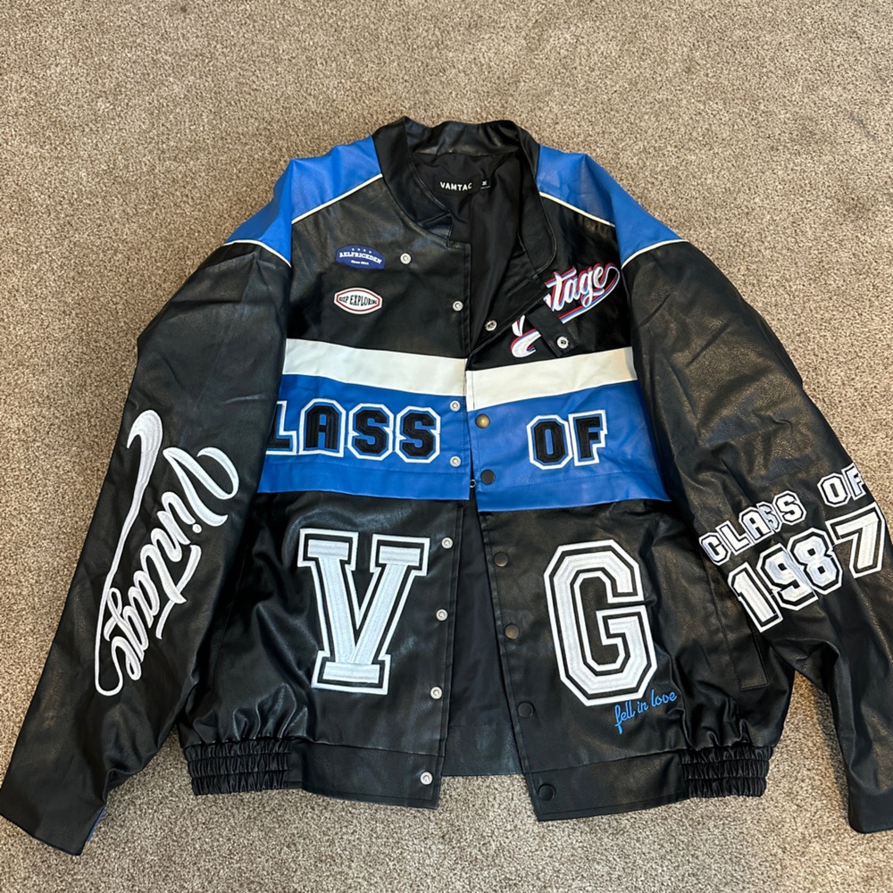 Black and Blue Medium Letterman Jacket